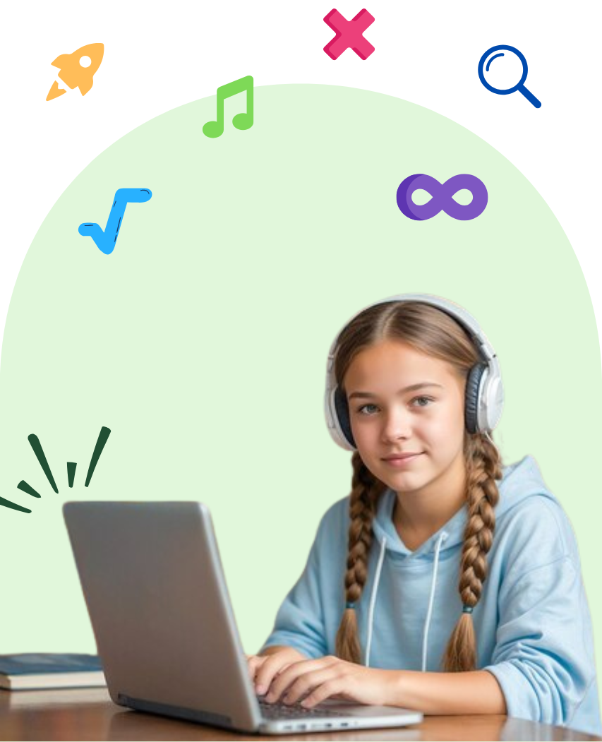 Student with headphones